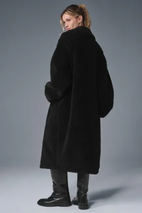 Trench oversize en sherpa – Noir