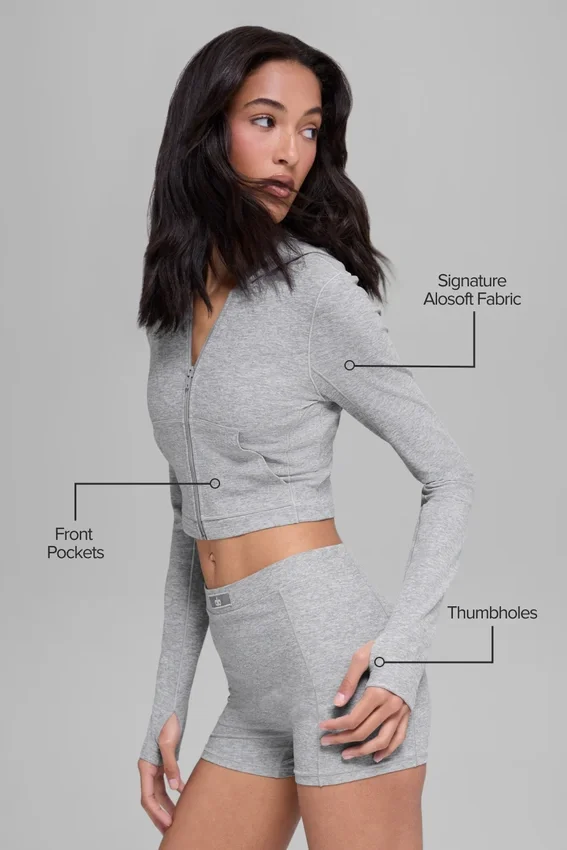 Veste ajustée Alosoft Sincere – Gris chiné athlétique