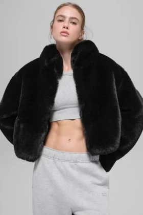 Veste Allure en fausse fourrure - Noir