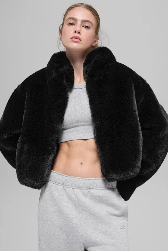 Veste Allure en fausse fourrure - Noir