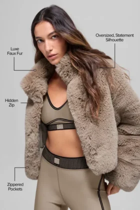 Veste Allure en fausse fourrure – Oat
