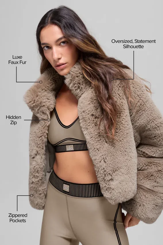 Veste Allure en fausse fourrure - Oat