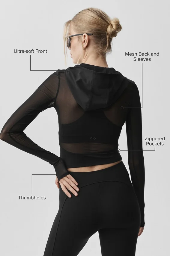 Veste Alo Softsculpt Superset à fermeture éclair intégrale - Noir