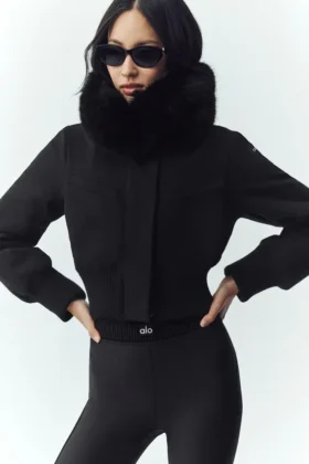 Veste Bunny Slope en mélange de laine – Noir