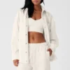 Veste-chemise « Mountain Side » en velours côtelé - Ivoire