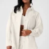 Veste-chemise « Mountain Side » en velours côtelé - Ivoire