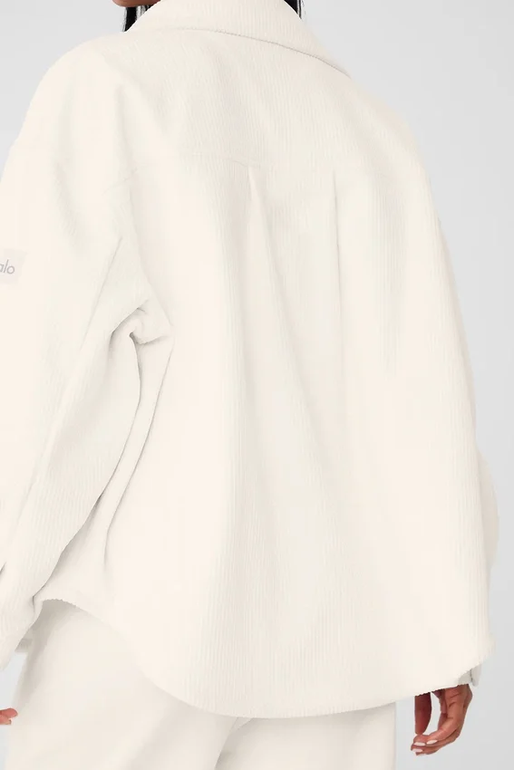 Veste-chemise « Mountain Side » en velours côtelé - Ivoire