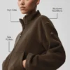 Veste « City Girl » en laine double face - Espresso