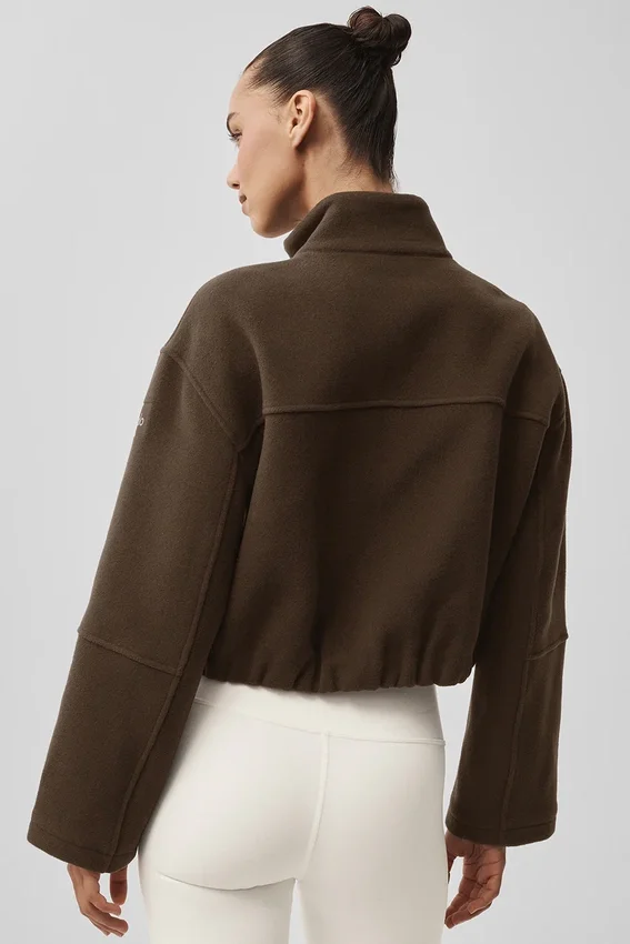 Veste « City Girl » en laine double face - Espresso