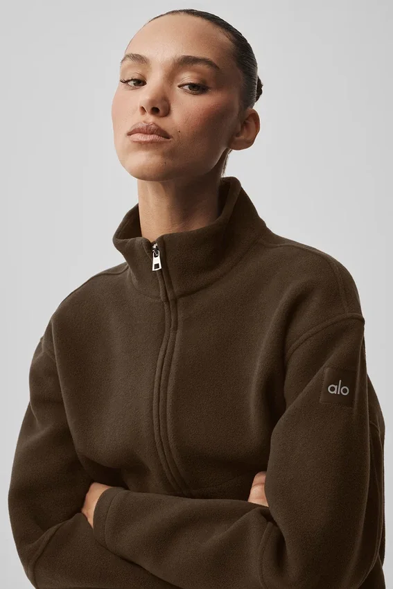 Veste « City Girl » en laine double face - Espresso