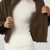 Veste « City Girl » en laine double face - Espresso