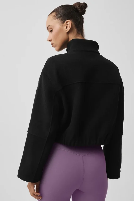 Veste City Girl en laine double face - Noir