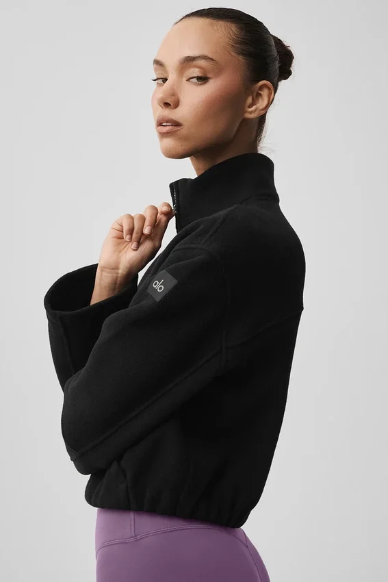 Veste City Girl en laine double face - Noir
