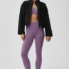 Veste City Girl en laine double face - Noir