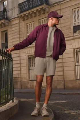 Veste « Coaches » en toile de coton - Bordeaux