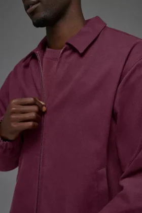 Veste « Coaches » en toile de coton – Bordeaux