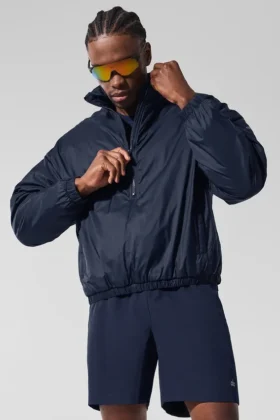 Veste à col rond et demi-zip Latitude Light Weight - Bleu marine