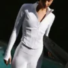 Veste corset Airbrush à fermeture éclair intégrale - Blanc