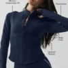 Veste corset Airbrush à fermeture éclair intégrale - Bleu marine