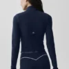 Veste corset Airbrush à fermeture éclair intégrale - Bleu marine