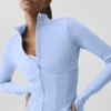 Veste corset Airbrush à fermeture éclair intégrale - Bleu Provence clair
