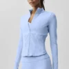 Veste corset Airbrush à fermeture éclair intégrale - Bleu Provence clair