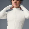 Veste corset Airbrush à fermeture éclair intégrale - Ivoire