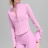 Veste corset Airbrush à fermeture éclair intégrale - Rose bonbon
