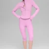 Veste corset Airbrush à fermeture éclair intégrale - Rose bonbon