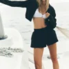 Veste courte Breezy à fermeture éclair intégrale - Noir