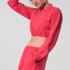 Veste courte Breezy à fermeture éclair intégrale – Rouge bonbon