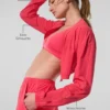 Veste courte Breezy à fermeture éclair intégrale – Rouge bonbon