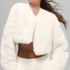 Veste courte chic en fausse fourrure - Ivoire