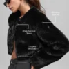 Veste courte chic en fausse fourrure - Noir