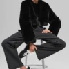 Veste courte chic en fausse fourrure - Noir