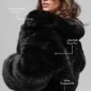 Veste courte en fausse fourrure somptueuse - Noir
