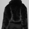 Veste courte en fausse fourrure somptueuse - Noir