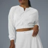 Veste courte en micro-plissé - Blanc