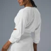 Veste courte en micro-plissé - Blanc