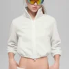 Veste courte en polaire « Retreat » - Blanc gris chiné