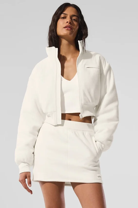 Veste courte en polaire « Wintry Mix » - Ivoire