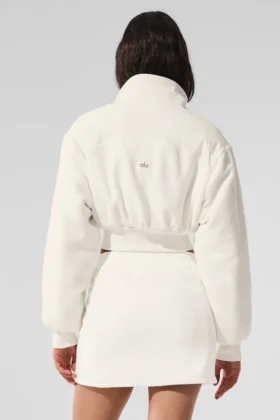 Veste courte en polaire « Wintry Mix » – Ivoire