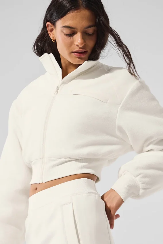 Veste courte en polaire « Wintry Mix » - Ivoire