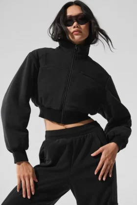 Veste courte en polaire Wintry Mix - Noir