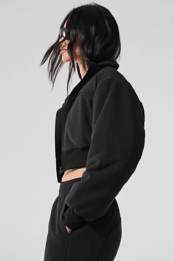 Veste courte en polaire Wintry Mix - Noir