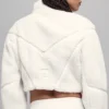 Veste courte en sherpa à empiècements latéraux - Ivoire