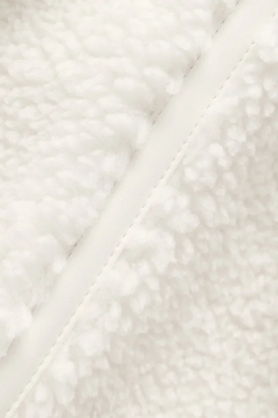 Veste courte en sherpa à empiècements latéraux - Ivoire