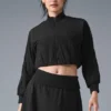 Veste courte à fermeture éclair intégrale « Doubles Only » - Noir