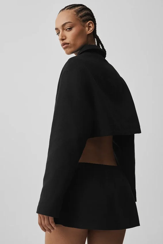 Veste courte à fermeture éclair intégrale « Fan Favorite » - Noir
