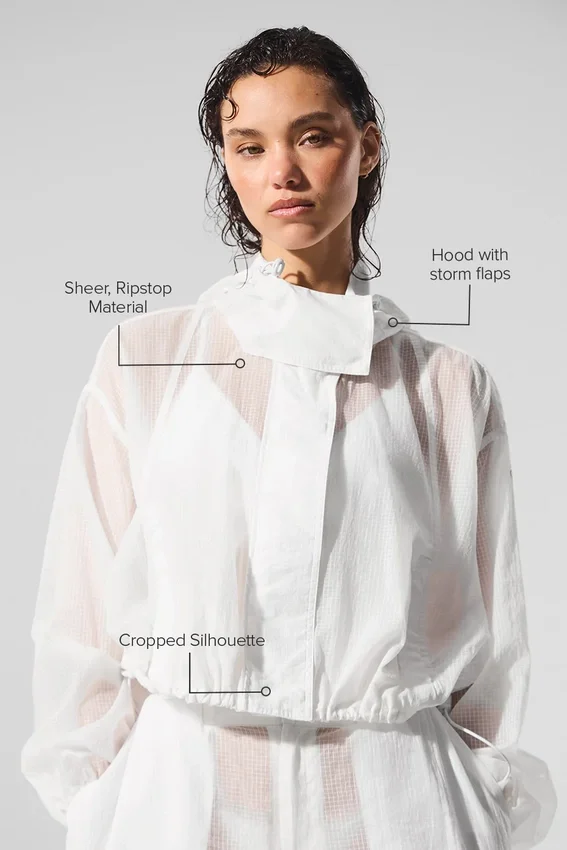 Veste courte Game Time à fermeture éclair intégrale - Blanche